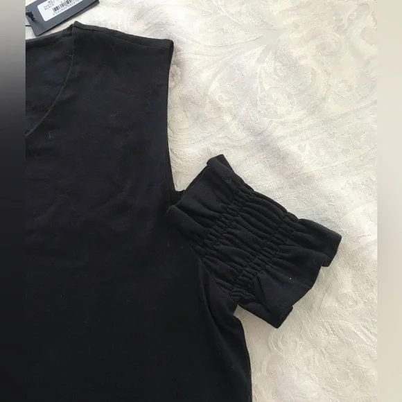 NWT  Maje cold open shoulder black top SZ 1 - Picture 7 of 9